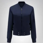 Women’s Blue Bomber Jacket – Classic Streetwear & Varsity Style Coat