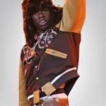 Rema Brit Awards 2024 Brown and Yellow Varsity Bomber Jacket