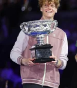 2024 Australian Open Jannik Sinner Brown & White Fleece Jacket - Image 2