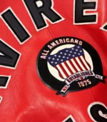 All Americans Avirex Red & Black Real Leather Bomber Jacket - Image 3