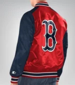 Boston Red Sox Renegade Satin Varsity Jacket Red & Navy - Image 2