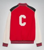 Wool and real leather teddy varsity jacket for men and women