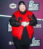 2023 CMT Music Awards Jelly Roll Black and Red Varsity Jacket - Image 3