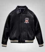 All Americans Avirex Red & Black Real Leather Bomber Jacket - Image 5