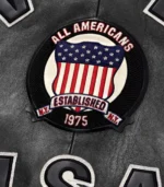 All Americans Avirex Red & Black Real Leather Bomber Jacket - Image 6