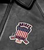 All Americans Avirex Red & Black Real Leather Bomber Jacket - Image 7