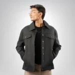 Men’s Eddie Inspired Black Denim Trucker Jacket