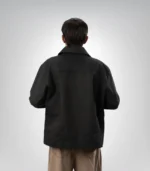 Men’s Eddie Inspired Black Denim Trucker Jacket - Image 2