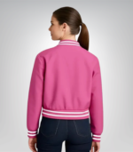 Adele Inspired Women’s Pink Varsity Jacket – Trendy Casual Outerwear - Image 2