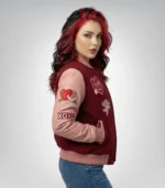 Women’s Valentine Varsity Jacket – Love Patch Embroidered - Image 3