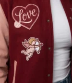 Women’s Valentine Varsity Jacket – Love Patch Embroidered - Image 4