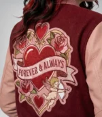 Women’s Valentine Varsity Jacket – Love Patch Embroidered - Image 5