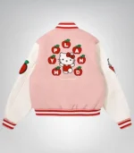 Hello Kitty Inspired Apples ‘H’ Varsity Jacket - Image 2