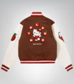 Hello Kitty Inspired Apples ‘H’ Varsity Jacket - Image 4