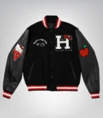 Hello Kitty Inspired Apples ‘H’ Varsity Jacket - Image 5