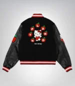 Hello Kitty Inspired Apples ‘H’ Varsity Jacket - Image 6