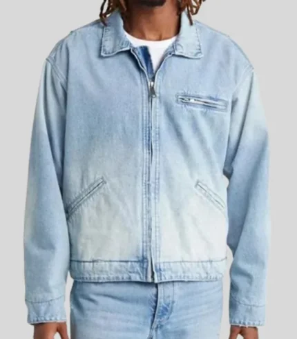 Elwood petrol denim jacket in classic casual streetwear style
