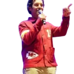 Big Slick 2024 celebrity Paul Rudd Chiefs jacket in sporty style