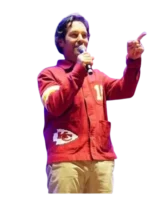 Big Slick 2024 celebrity Paul Rudd Chiefs jacket in sporty style
