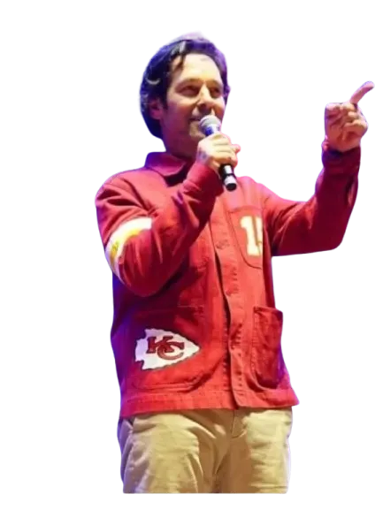 Big Slick 2024 Paul Rudd Chiefs Jacket – Celebrity Inspired Style Big Slick 2024 celebrity Paul Rudd Chiefs jacket in sporty style