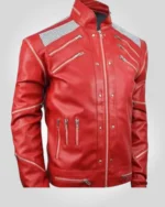 Red leather jacket worn by Jaafar Jackson in the Michael movie