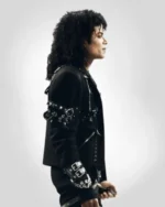 Celebrity-inspired belted jacket from Michael movie costume design