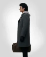 Men’s grey wool overcoat inspired by Michael Jackson fashion