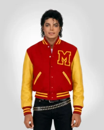 Michael Jackson letterman bomber jacket inspired by iconic celebrity fashion