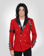 Michael Jackson award ceremony red blazer inspired by iconic celebrity fashion