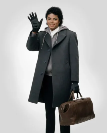 Michael Jackson grey wool coat inspired by iconic celebrity fashion