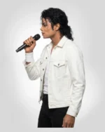 Jaafar Jackson inspired white jacket with classic stage-style elegance