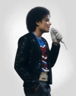 Jaafar Jackson inspired sequin blazer with stage-style elegance