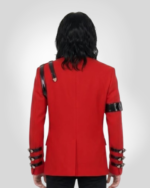 Michael Jackson inspired red blazer with elegant stage-style design